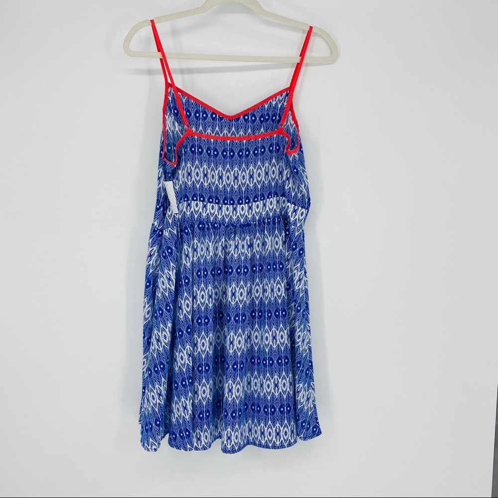 NEW Liberty Love Blue Aztec Printed Skater Dress - Picture 2 of 5